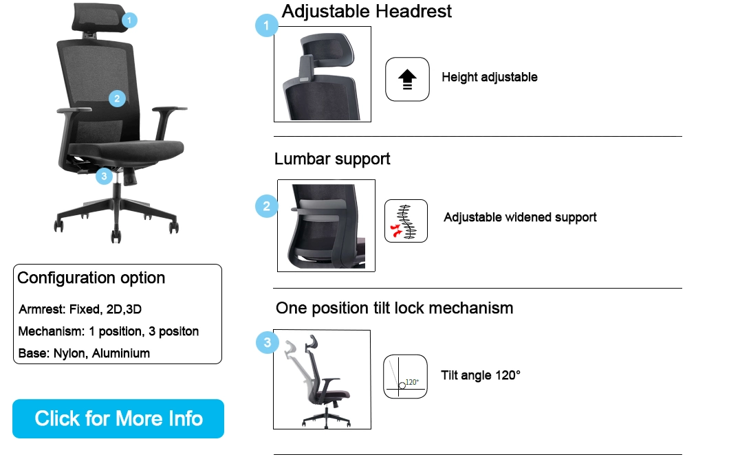 Chinese Manufacturer Commercial Furniture Ergonomic Height Adjustable Gaming Mesh Chair High Back Executive Office Chair Sale